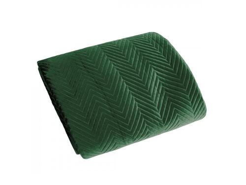 Zamatový prehoz na posteľ s geometrickým vzorom - Sofia, zelený